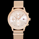 Tommy Hilfiger Blake Chronograph Rose Gold Dial Rose Gold Mesh Bracelet Watch For Women - 1781907 Authentic Buy Shop Now
