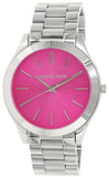 Michael Kors Slim Runway Quartz Pink Dial Silver Steel Strap Watch For Women - MK3291 Authentic Buy Shop Now