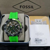 Fossil Bannon Chronograph Grey Dial Green Silicone Strap Watch for Men - BQ2501 Authentic Buy Shop Now