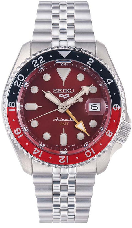 Seiko 5 Sports Thong Sia Limited Edition Red Dial Silver Steel Strap Watch For Men - SSK031K1 Authentic Buy Shop Now