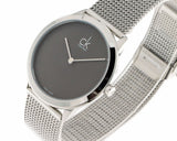 Calvin Klein Minimal Grey Dial Silver Mesh Bracelet Watch for Women - K3M2212X Authentic Buy Shop Now