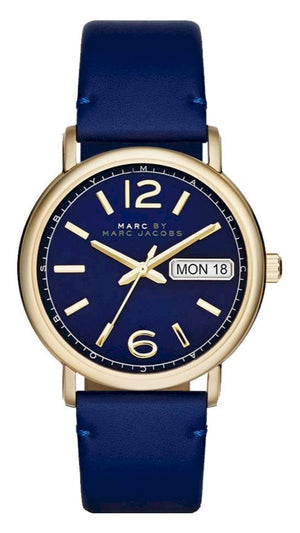 Marc Jacobs Fergus Blue Dial Blue Leather Strap Watch for Women - MBM8650 Authentic Buy Shop Now