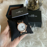 Coach Madison White Dial Black Leather Strap Watch for Women - 14503396 Authentic Buy Shop Now