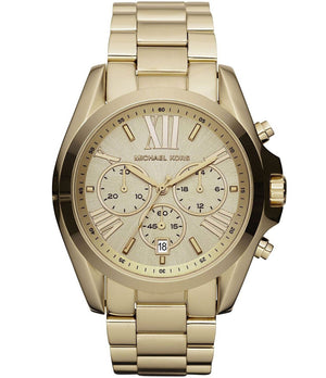Michael Kors Bradshaw Chronograph Gold Dial Gold Steel Strap Watch For Women - MK5777 Authentic Buy Shop Now