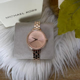 Michael Kors Charley Three-Hand Analog Rose Gold Dial Rose Gold Steel Strap Watch for Women - MK4400 Authentic Buy Shop Now