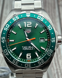 Tag Heuer Formula 1 Quartz Green Dial Silver Steel Strap Watch for Men - WAZ1017.BA0842 Authentic Buy Shop Now