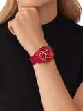 Michael Kors Runway Analog Chronograph Red Dial Red Steel Strap Watch for Women - MK7436 Authentic Buy Shop Now