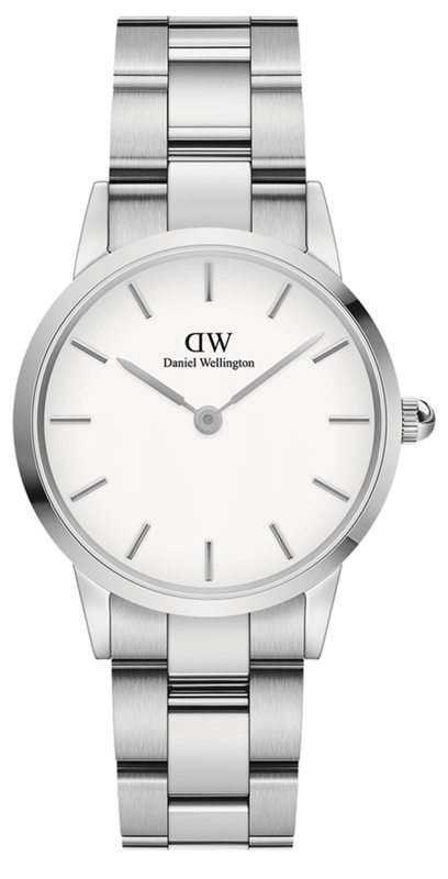 Daniel Wellington Iconic Link White Dial Silver Steel Strap Watch for Women - DW00100203 Authentic Buy Shop Now