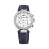 Michael Kors Parker White Dial Navy Blue Leather Strap Watch for Women - MK2293 Authentic Buy Shop Now