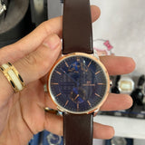Tommy Hilfiger Hunter Blue Dial Brown Leather Strap Watch for Men - 1791605 Authentic Buy Shop Now