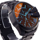 Diesel Mega Chief Chronograph Black Dial Black Steel Strap Watch For Men - DZ4318 Authentic Buy Shop Now