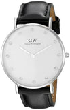Daniel Wellington Classy Sheffield White Dial Black Leather Strap Watch For Women - DW00100080 Authentic Buy Shop Now