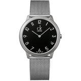 Calvin Klein Minimal Black Dial Silver Mesh Bracelet Watch for Women - K3M53151 Authentic Buy Shop Now