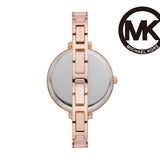 Michael Kors Jaryn Analog Rose Gold Dial Pink Steel Strap Watch For Women - MK4545 Authentic Buy Shop Now