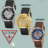 Guess Tailor Gold Dial Black Leather Strap Watch for Men - GW0389G2 Authentic Buy Shop Now