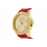 Guess Frontier Diamonds Gold Dial Red Rubber Strap Watch for Women - GW0045L2 Authentic Buy Shop Now