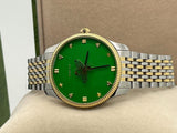 Gucci G Timeless Quartz Green Dial Two Tone Steel Strap Watch For Men - YA1264182 Authentic Buy Shop Now