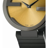 Gucci Interlocking G Quartz Gold Dial Black Steel Strap Watch For Women - YA133314 Authentic Buy Shop Now