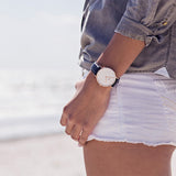 Daniel Wellington Classic Sheffield White Dial Black Leather Strap Watch for Women - DW00100036 Authentic Buy Shop Now