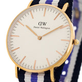Daniel Wellington Classic Trinity White Dial Three Tone Nylon Strap Watch For Women - 0509DW Authentic Buy Shop Now