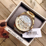 Michael Kors Brecken Chronograph Gold Dial Gold Steel Strap Watch For Women - MK6366 Authentic Buy Shop Now