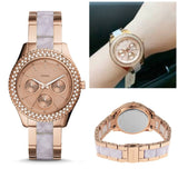 Fossil Stella Multifunction Rose Gold Dial Two Tone Steel Strap Watch for Women - ES4755 Authentic Buy Shop Now