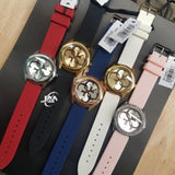 Guess G-Twist Gold Dial White Rubber Strap Watch for Women - W0911L7 Authentic Buy Shop Now