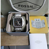 Fossil Retro Analog-Digital Black Dial Silver Steel Strap Watch for Men - FS5890 Authentic Buy Shop Now