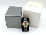 Emporio Armani Retro Champagne Beige Dial Green Leather Strap Watch For Women - AR1726 Authentic Buy Shop Now