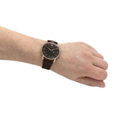 Emporio Armani Aviator Quartz Black Dial Brown Leather Strap Watch For Men - AR11337 Authentic Buy Shop Now
