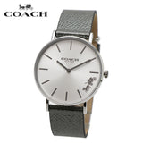 Coach Perry White Dial Grey Leather Strap Watch for Women - 14503155 Authentic Buy Shop Now