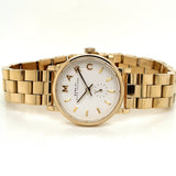 Marc Jacobs Baker White Dial Gold Steel Strap Watch for Women - MBM3247 Authentic Buy Shop Now
