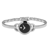 Movado Rondiro 22mm Black Dial Silver Steel Strap Watch For Women - 0606796 Authentic Buy Shop Now