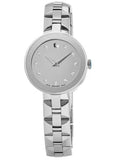 Movado Sapphire Diamonds Silver Dial Silver Steel Strap Watch For Women - 606814 Authentic Buy Shop Now