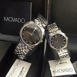 Movado Museum Classic Black Dial Silver Steel Strap Watch For Women - 0606858 Authentic Buy Shop Now