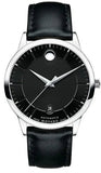 Movado 1881 Automatic Black Dial Black Leather Strap Watch for Men - 606873 Authentic Buy Shop Now