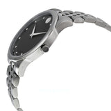 Movado Museum Diamonds Black Dial Silver Steel Strap Watch For Men - 606878 Authentic Buy Shop Now