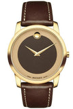 Movado Museum Classic Brown Dial Brown Leather Strap Watch For Men - 0606880 Authentic Buy Shop Now