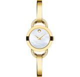 Movado Rondiro Mother of Pearl Dial Gold Steel Strap Watch For Women - 0606889 Authentic Buy Shop Now