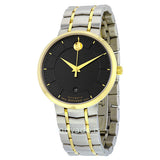 Movado 1881 Automatic Black Dial Two Tone Steel Strap Watch For Men - 0606916 Authentic Buy Shop Now