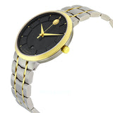 Movado 1881 Automatic Black Dial Two Tone Steel Strap Watch For Men - 0606916 Authentic Buy Shop Now