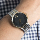 Movado 1881 Automatic Black Dial Two Tone Steel Strap Watch For Men - 0606916 Authentic Buy Shop Now