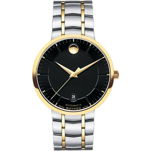 Movado 1881 Automatic Black Dial Two Tone Steel Strap Watch For Men - 0606916 Authentic Buy Shop Now