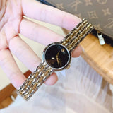 Movado Veturi Quartz Black Dial Two Tone Steel Strap Watch for Women - 0606933 Authentic Buy Shop Now