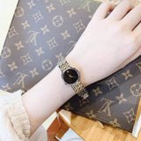 Movado Veturi Quartz Black Dial Two Tone Steel Strap Watch for Women - 0606933 Authentic Buy Shop Now