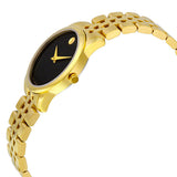 Movado Museum Classic Quartz Black Dial Gold Steel Strap Watch For Women - 0607005 Authentic Buy Shop Now