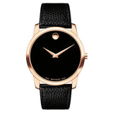 Movado Museum Classic Black Dial Black Leather Strap Watch For Men - 607060 Authentic Buy Shop Now