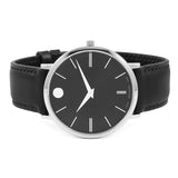 Movado Ultra Slim Black Dial Black Leather Strap Watch For Men - 0607086 Authentic Buy Shop Now