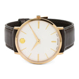 Movado Ultra Slim White Dial Brown Leather Strap Watch For Men - 0607089 Authentic Buy Shop Now