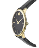 Movado Ultra Slim Black Dial Black Leather Strap Watch For Women - 0607091 Authentic Buy Shop Now